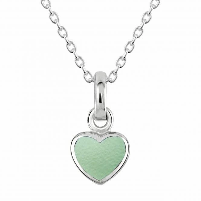 Sterling Silver Dinky Green Mother of Pearl Heart Pendant 90632GMP