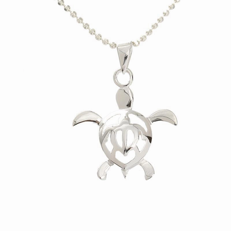 Sterling Silver Double Honu (Hawaiian Turtle) Pendant (Chain Sold Separately)