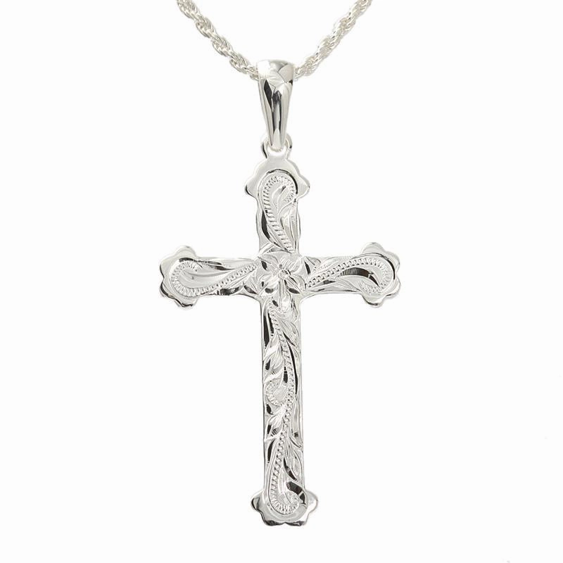 Sterling Silver Hawaiian Scroll Cross Pendant (Chain Sold Separately)