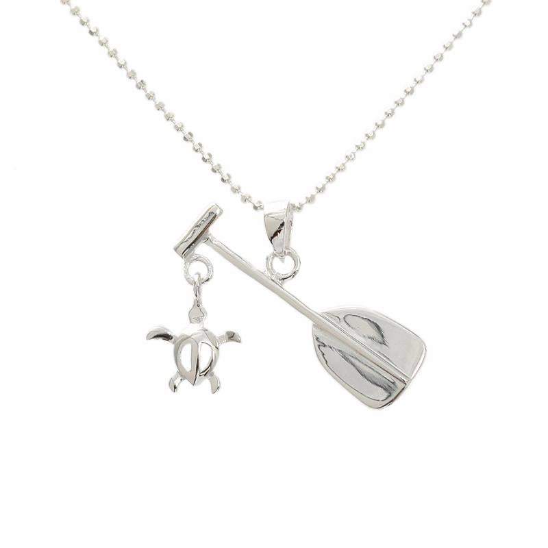 Sterling Silver Honu (Hawaiian Turtle) Paddle Pendant (Chain Sold Separately)