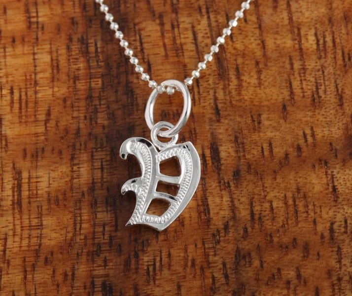 Sterling Silver Old English Initial Pendant (Chain Sold Separately)