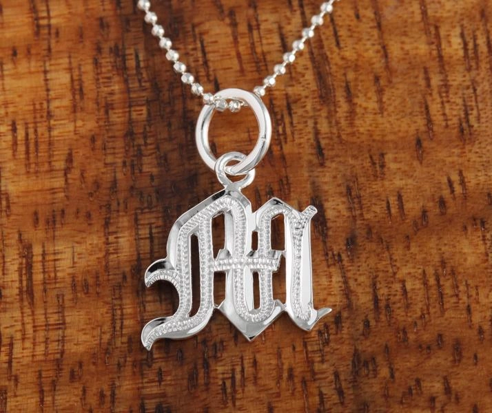 Sterling Silver Old English Initial Pendant (Chain Sold Separately)