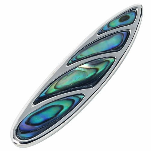 Sterling Silver Surfboard with Abalone Inlaid Pendant (Chain Sold Separately)