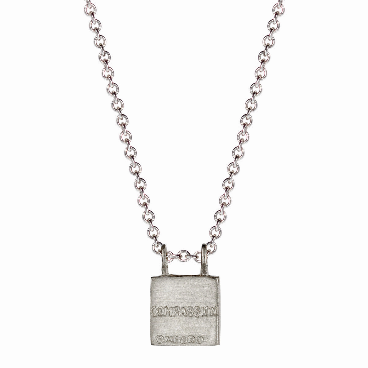Sterling Silver Tiny 'Compassion' Slate Pendant