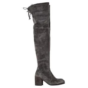 Stuart Weitzman Genna Over The Knee Boots in Grey Suede