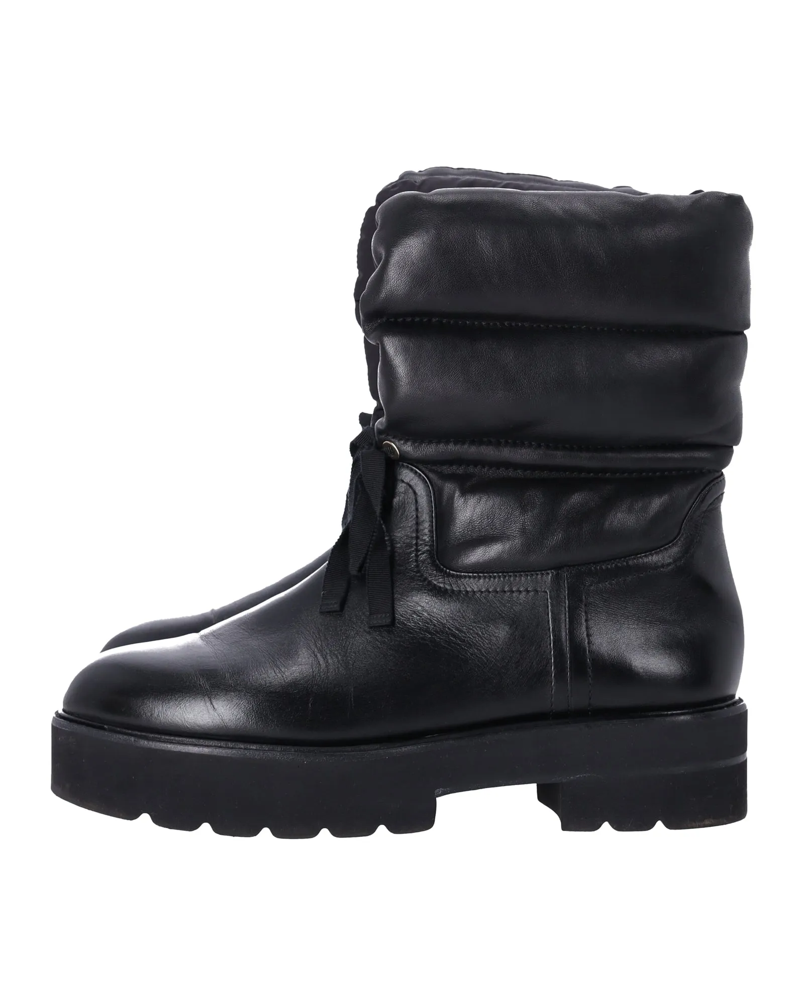 Stuart Weitzman Tyler Quilted Ankle Boots in Black Leather