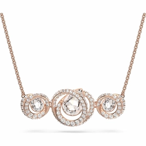 Swarovski Generation Rose Gold Tone Plated White Crystal Tri Spiral Pendant