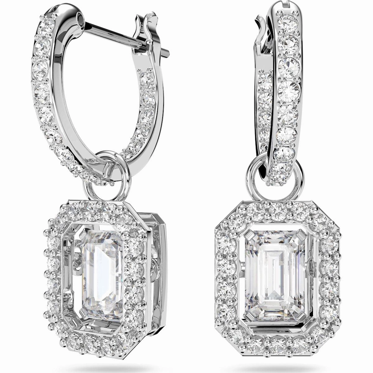 Swarovski Una Rhodium Plated Crystal Drop Earrings