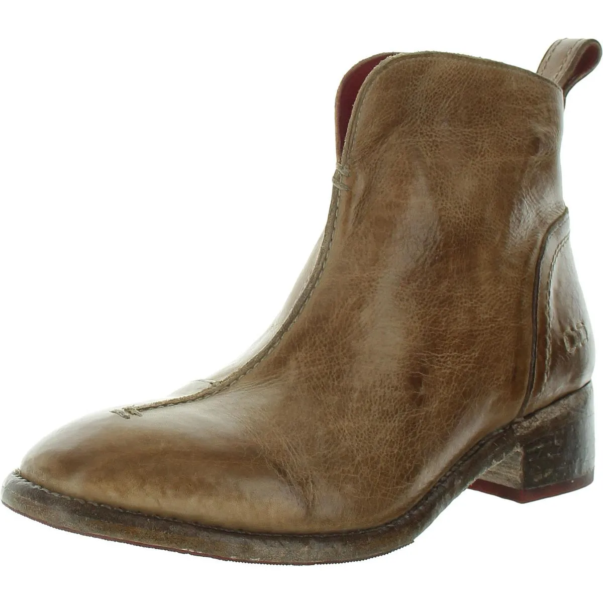 Tabitha Womens Zipper Leather Ankle Boots