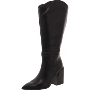 Tati Womens Block Heel Faux Leather Knee-High Boots