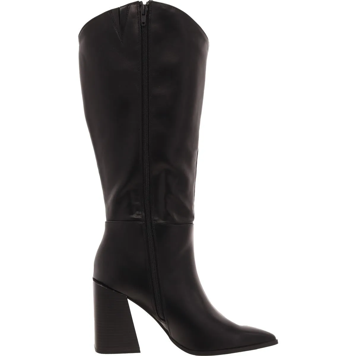 Tati Womens Block Heel Faux Leather Knee-High Boots