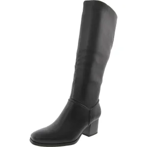 Thalia Womens Zipper Faux Leather Knee-High Boots