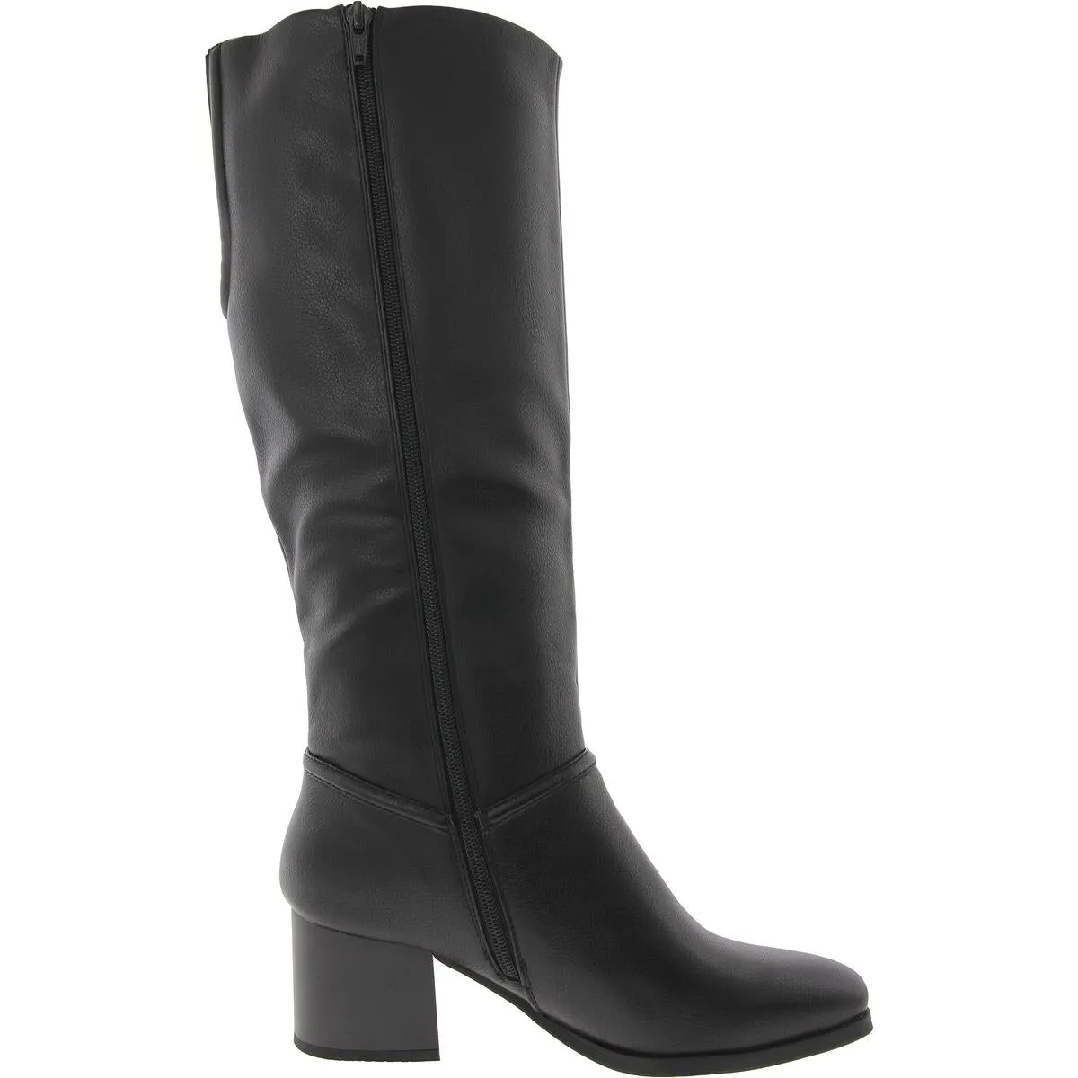 Thalia Womens Zipper Faux Leather Knee-High Boots