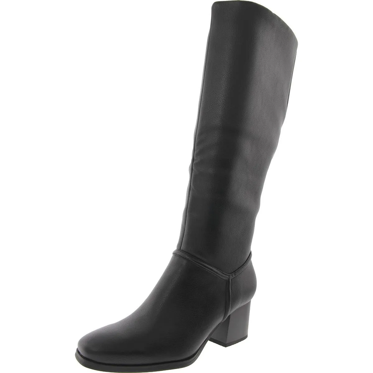 Thalia Womens Zipper Faux Leather Knee-High Boots