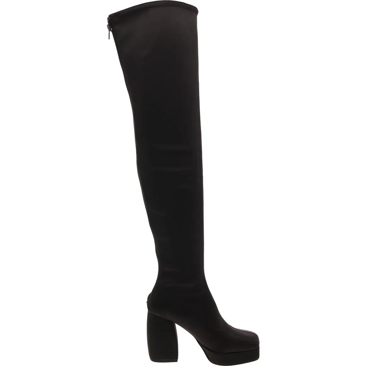 The Uplift Womens Block Heel Satin Over-The-Knee Boots
