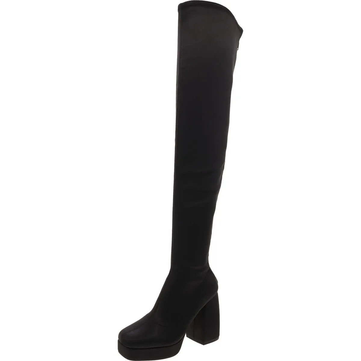 The Uplift Womens Block Heel Satin Over-The-Knee Boots