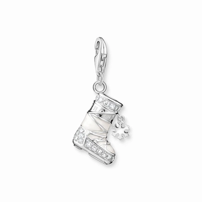 Thomas Sabo Charm Club Sterling Silver Snowshoe White Stones Charm