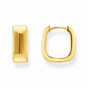 Thomas Sabo Gold Plated Sterling Silver Essential Angular 16mm Hoop Earrings