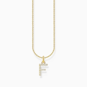 Thomas Sabo Gold Plated Sterling Silver Letter F Necklace