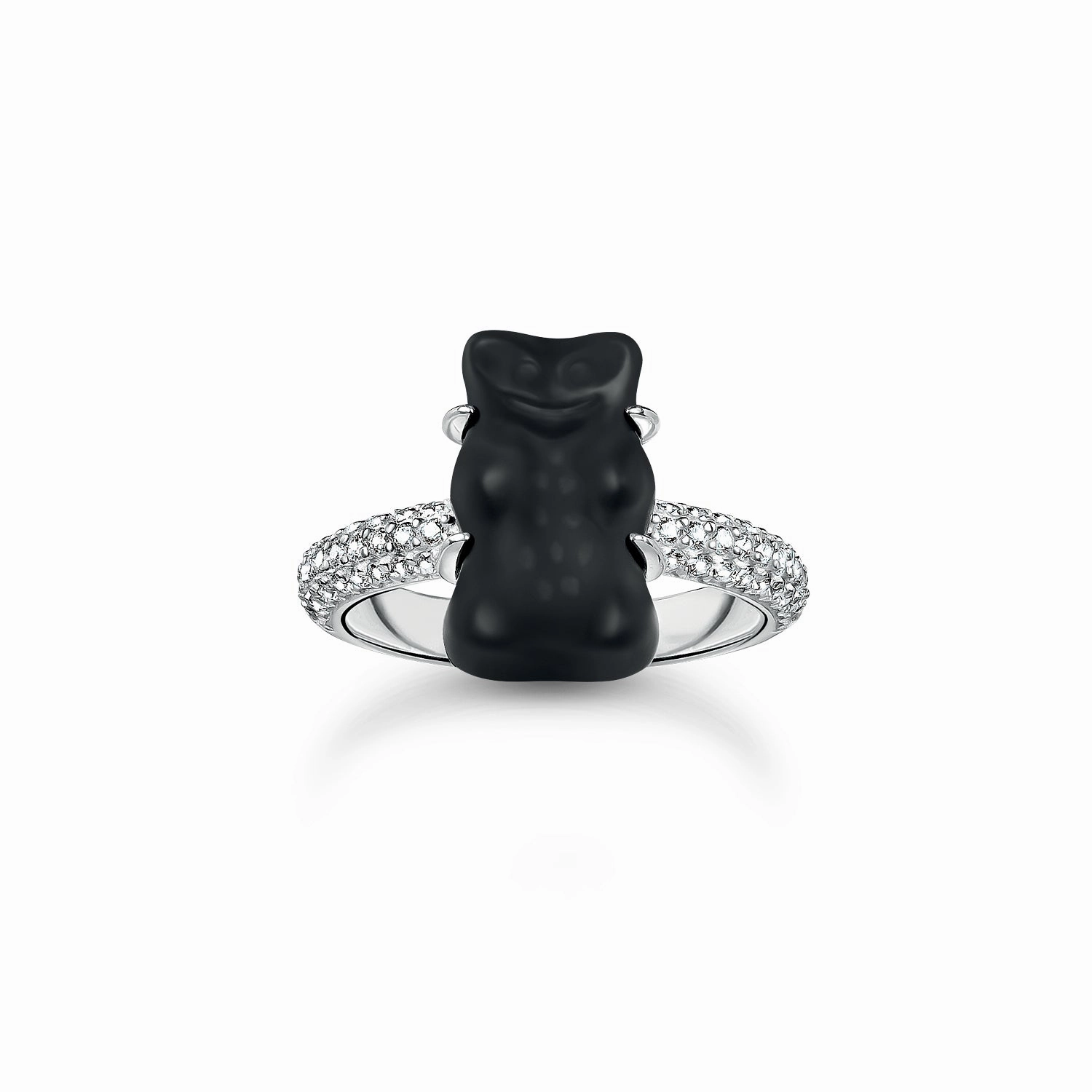 Thomas Sabo Sterling Silver Haribo Cubic Zirconia Black Bear Ring