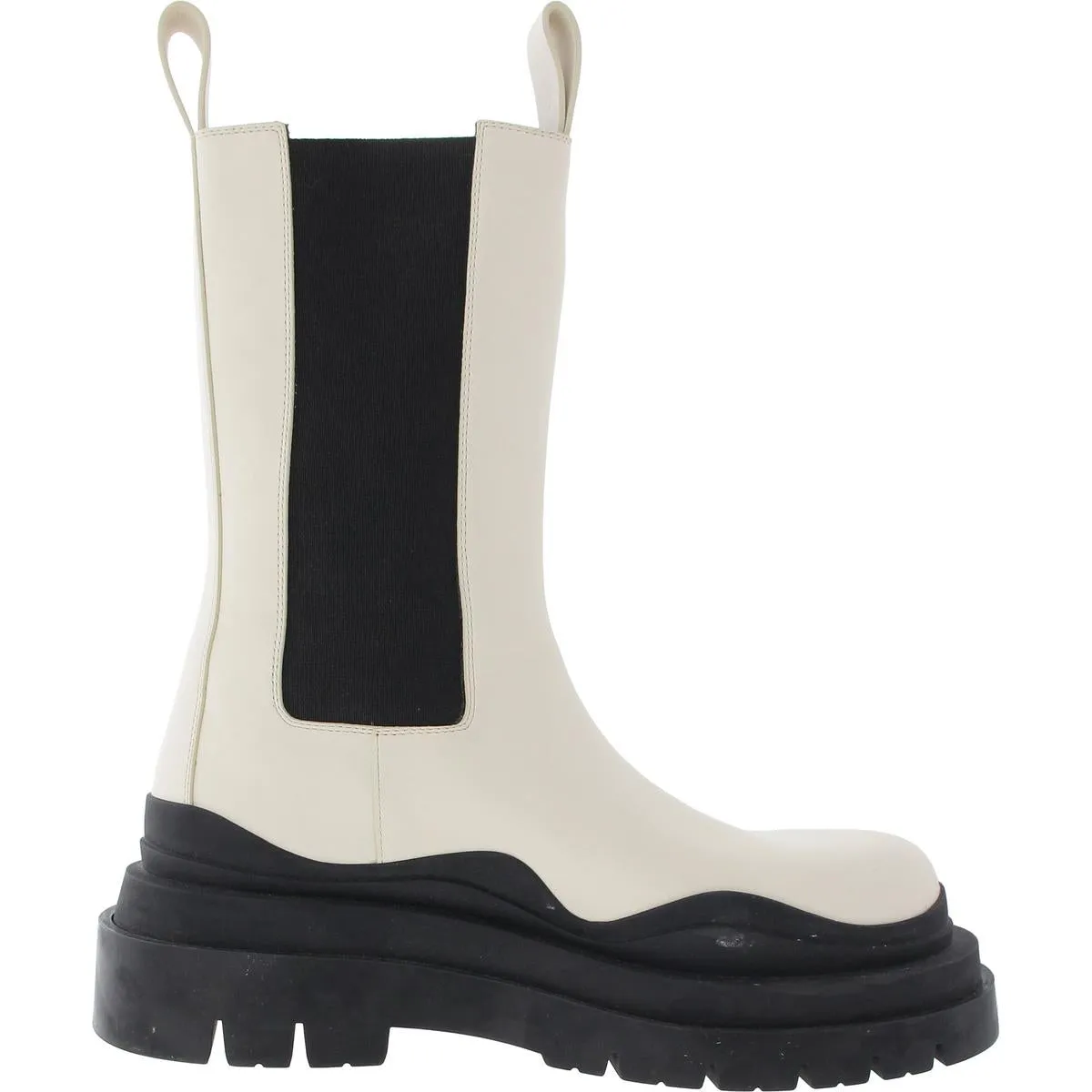 Tire Boot Womens Pull On Lug Sole Mid-Calf Boots