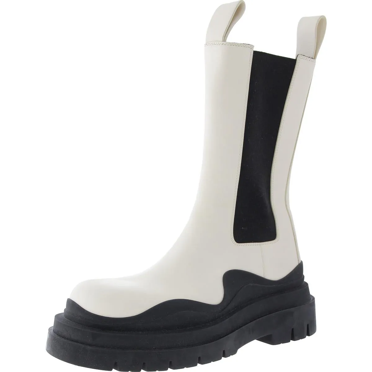 Tire Boot Womens Pull On Lug Sole Mid-Calf Boots