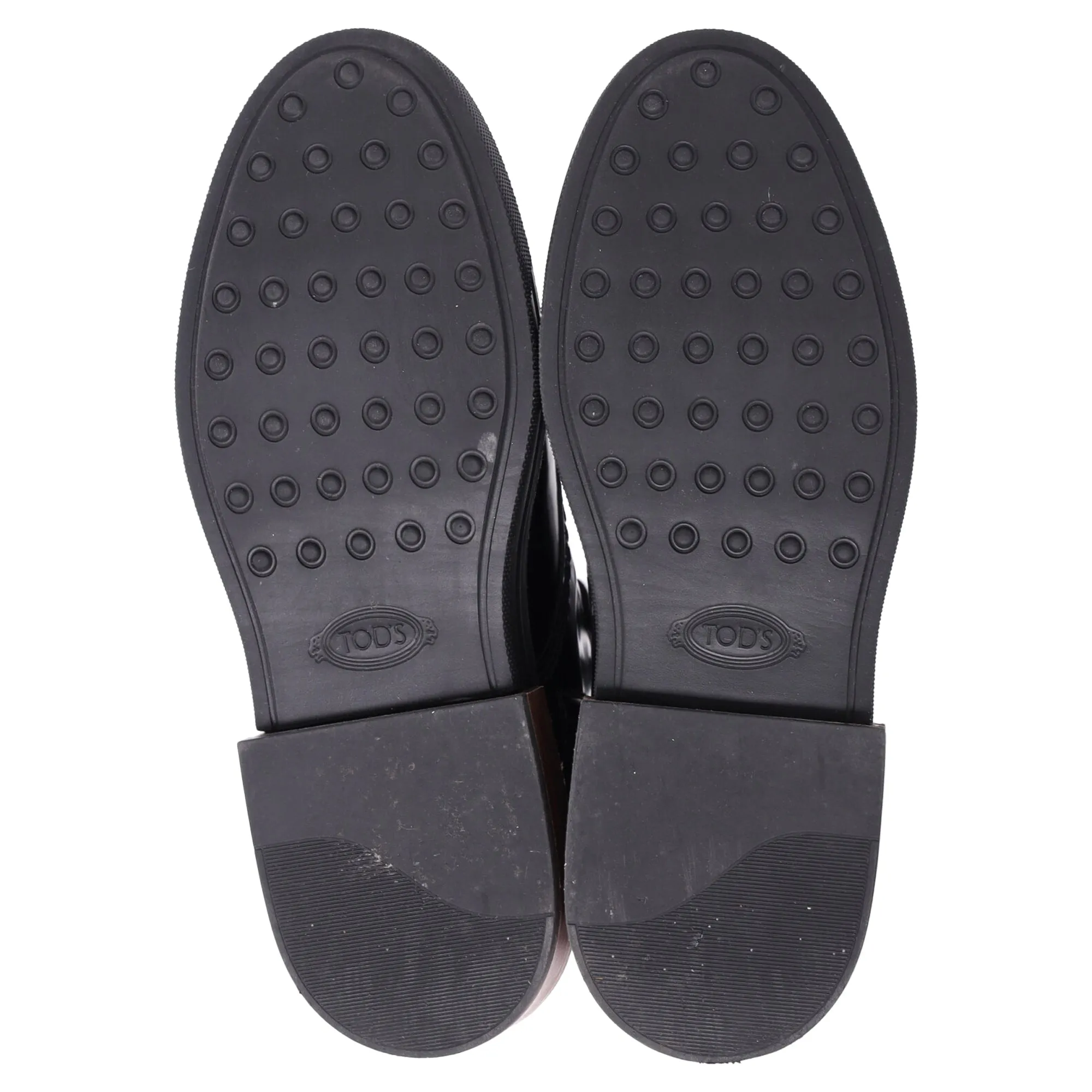 Tod's Combat Boots in Black Patent Leather