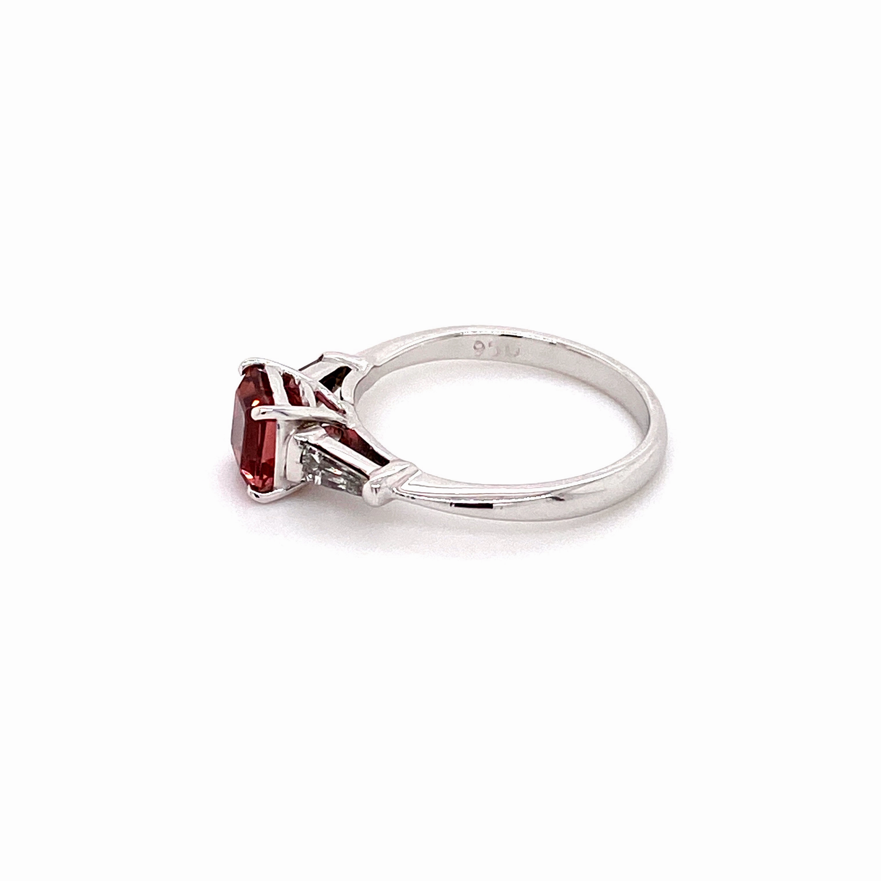 Tourmaline and Diamond Platinum Ring
