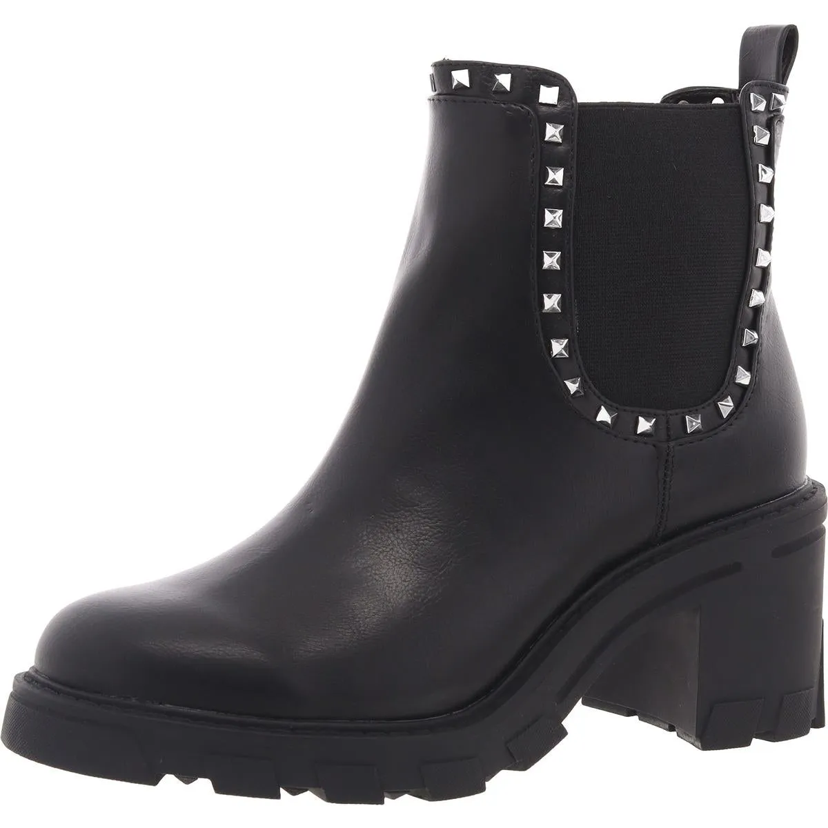 Trista Womens Studded Faux Leather Chelsea Boots