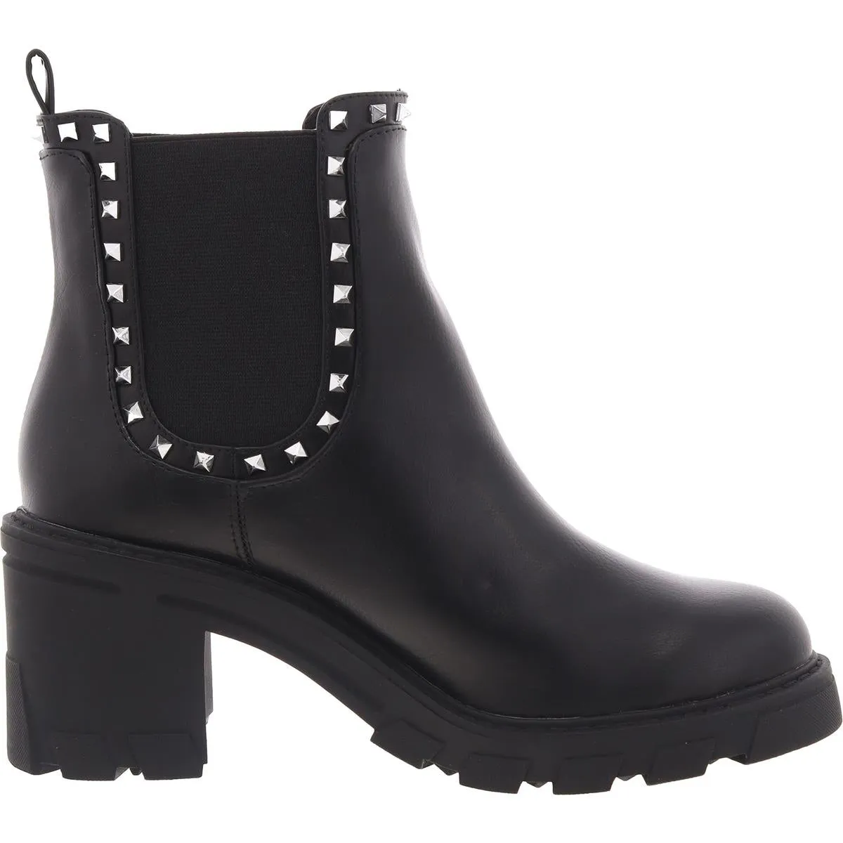 Trista Womens Studded Faux Leather Chelsea Boots