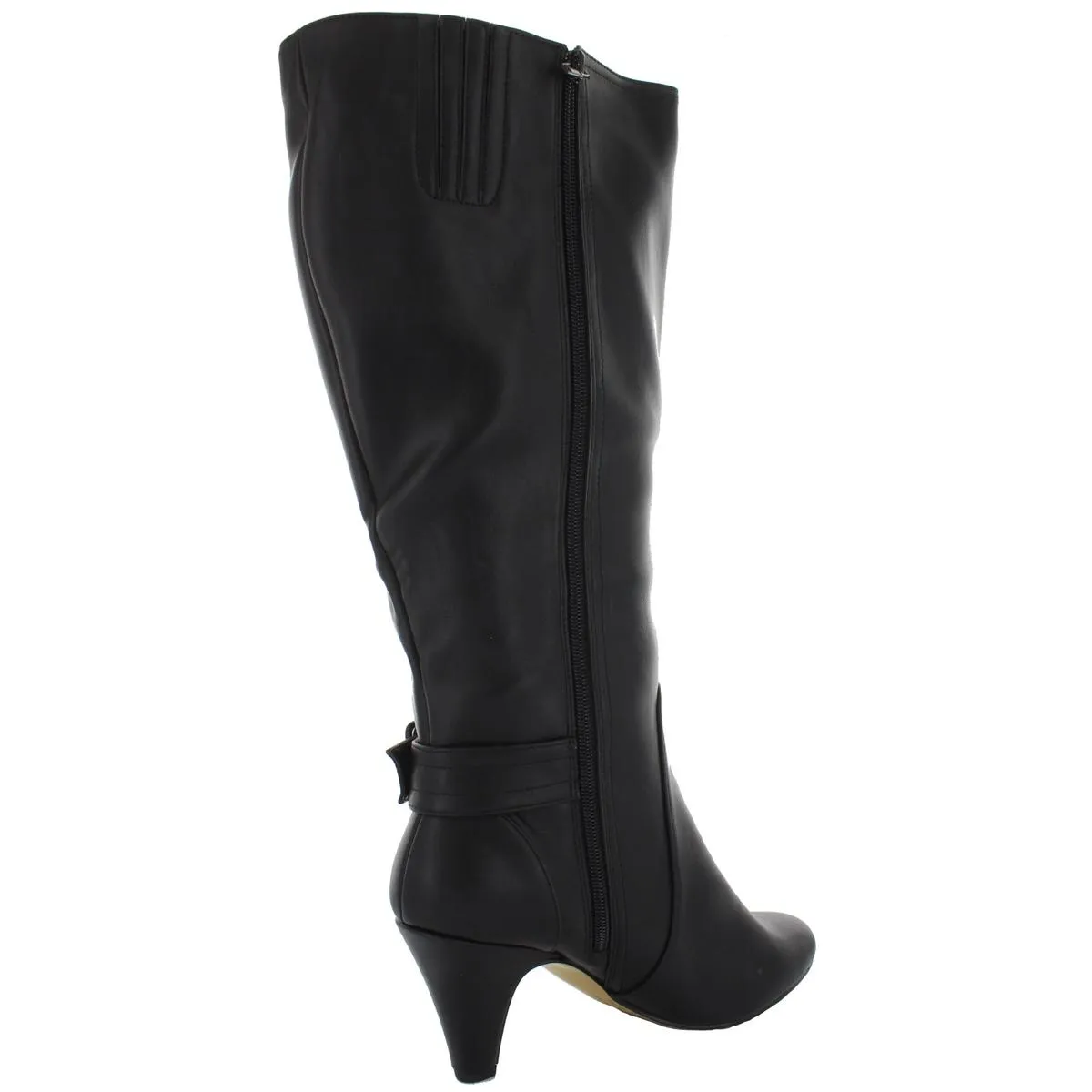 Troy II Plus Womens Wide Calf Buckle Knee-High Boots