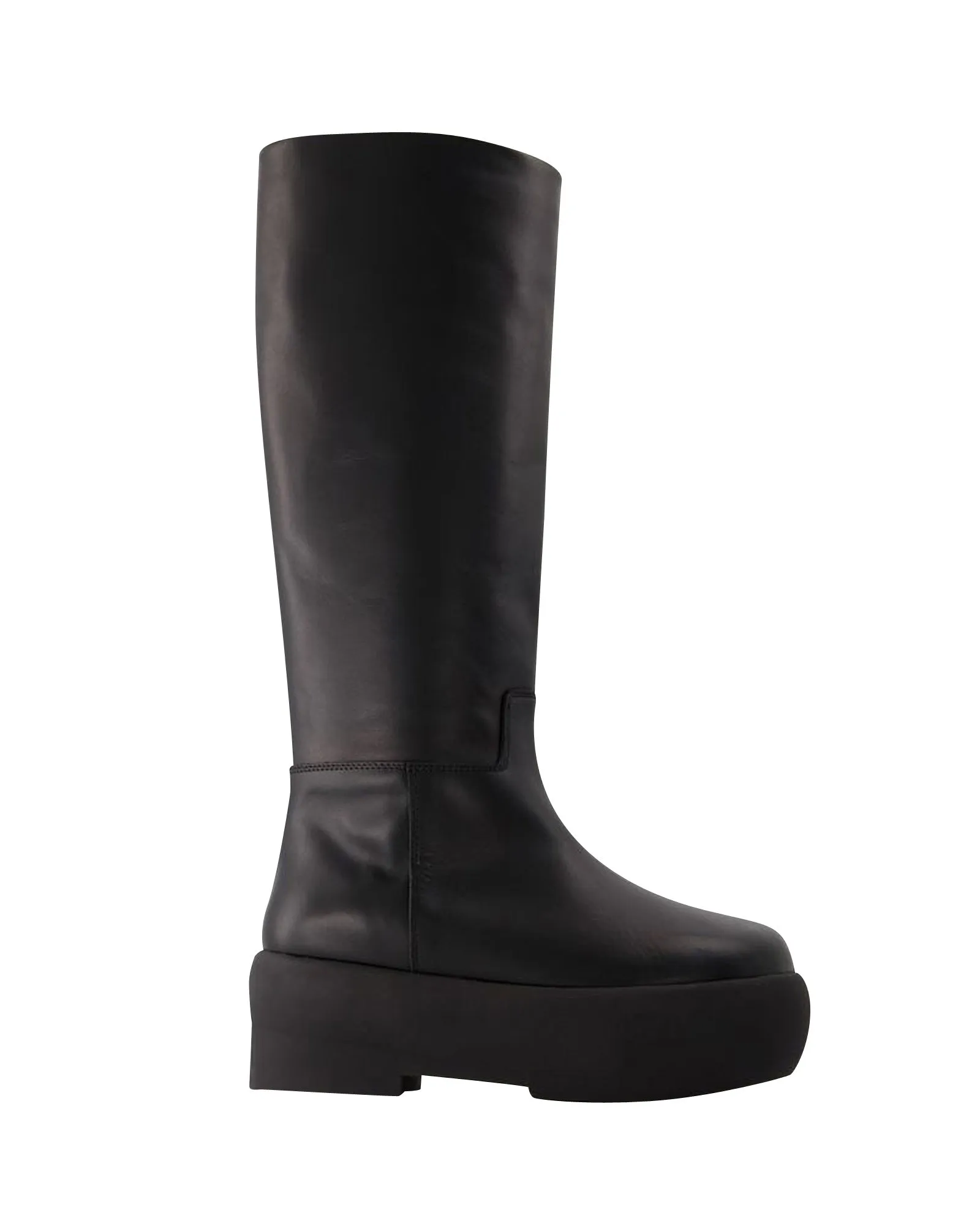 Tubular Boots in Black Leather