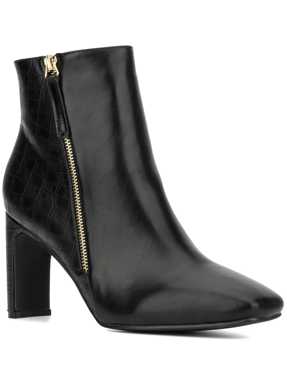 Una Womens Faux Leather Embossed Chelsea Boots