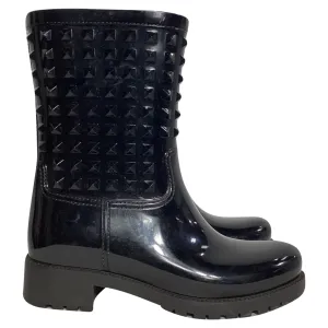 Valentino Garavani Rockstud Rain Boots in Black Rubber