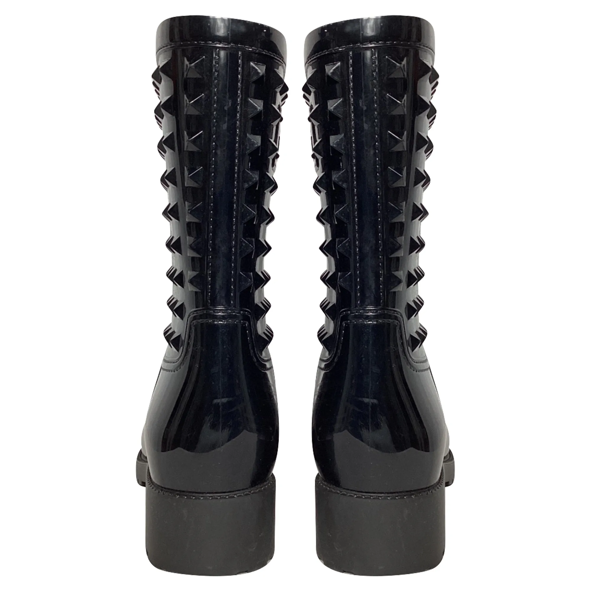 Valentino Garavani Rockstud Rain Boots in Black Rubber