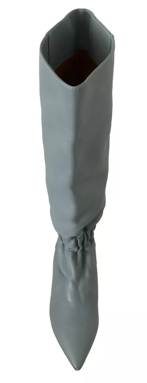 Valentino Leather Elastic Flats Pull On Knee High Boots Women's Shoes (Pre-Owned)