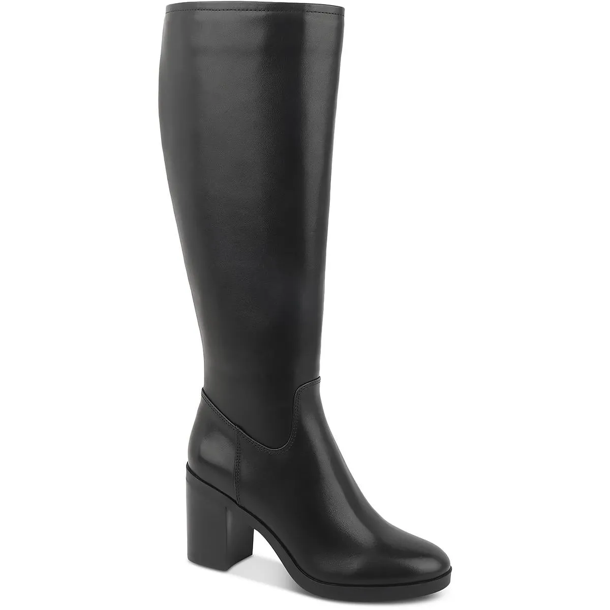 VERONICA Womens Leather Block heel Knee-High Boots