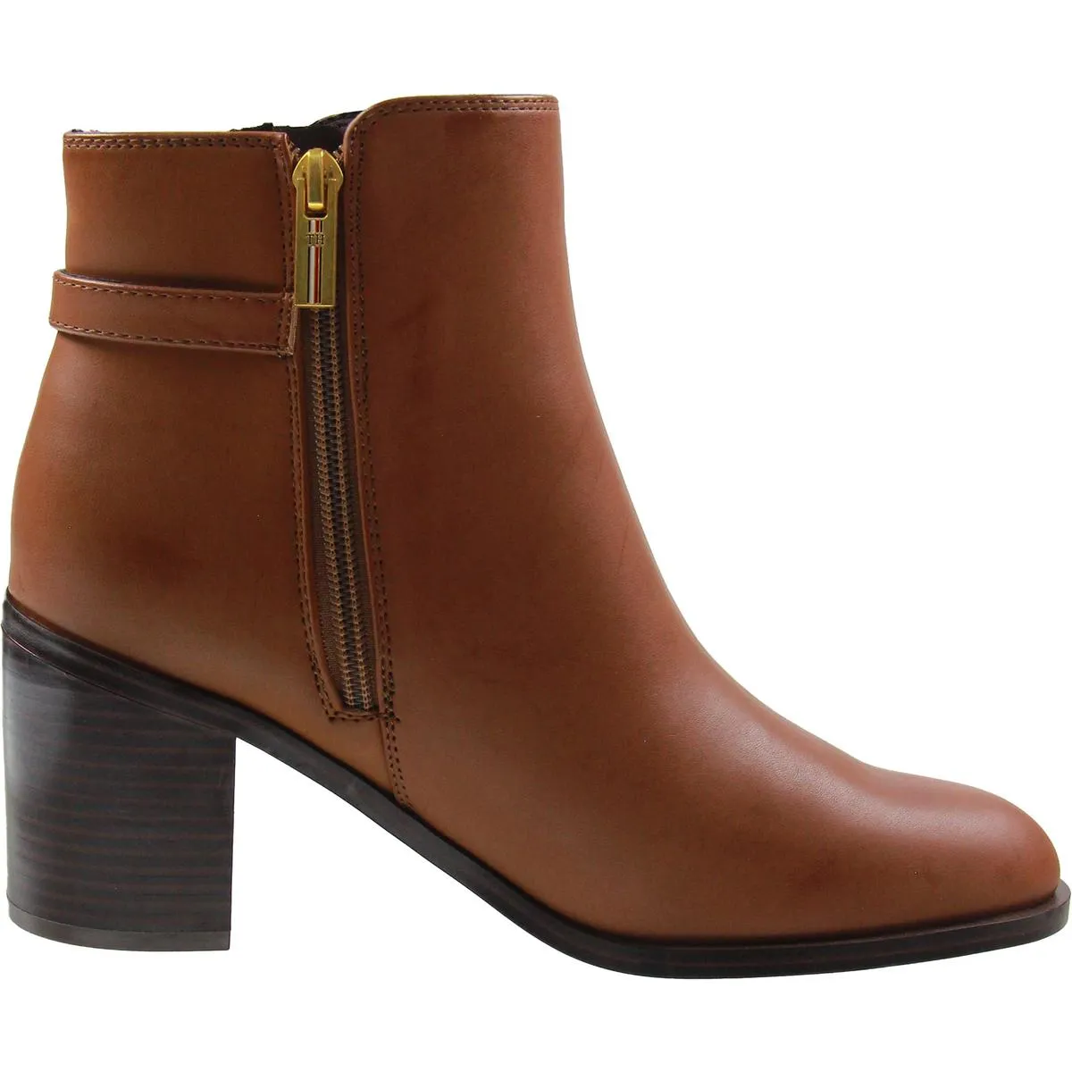 Veruki Womens Faux Leather Zip Up Ankle Boots
