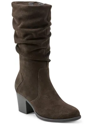 Vine Womens Suede Almond Toe Mid-Calf Boots