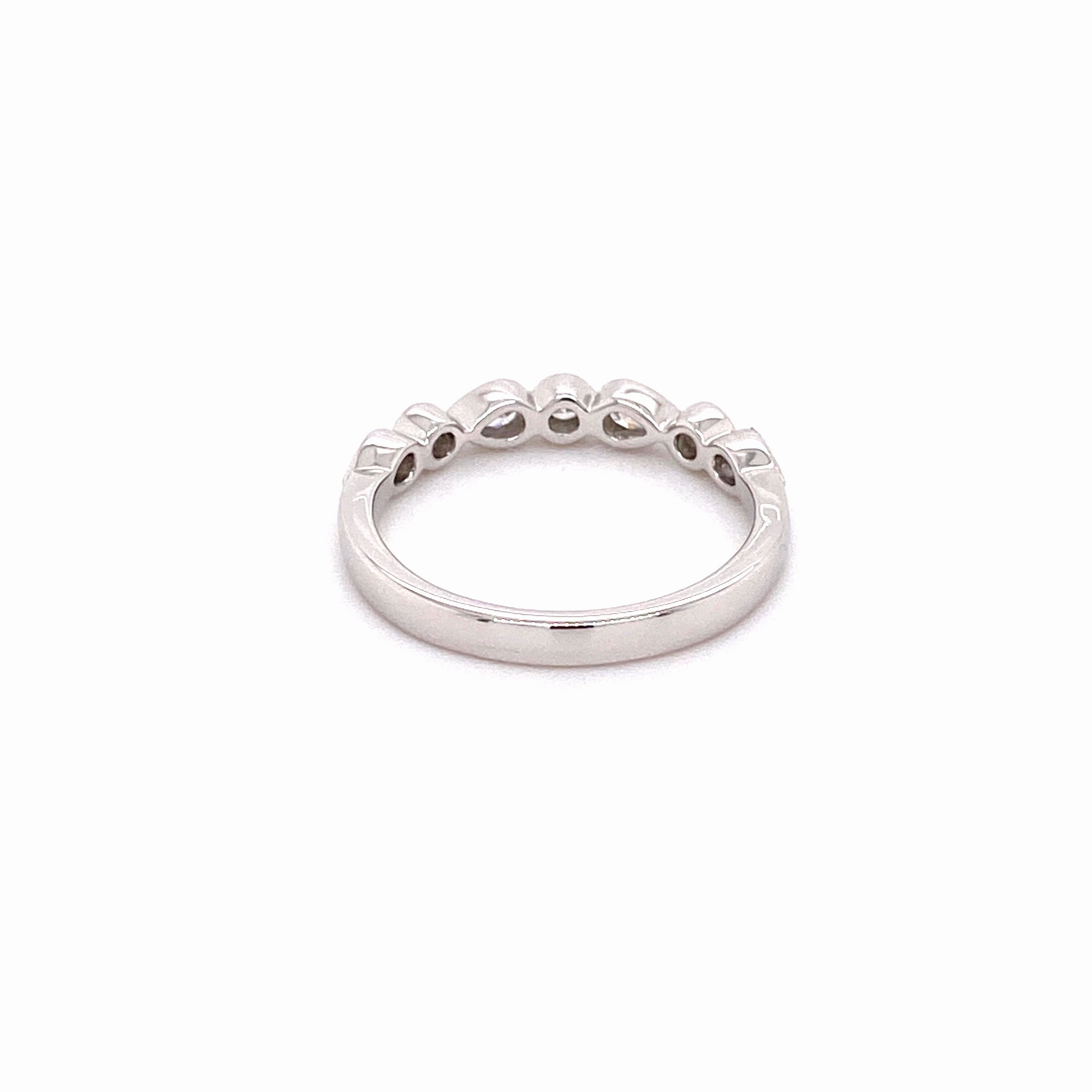 White Gold Teardrop and Round Diamond Band