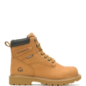 Women Wolverine Floorhand Waterproof 6" Steel Toe In Wheat