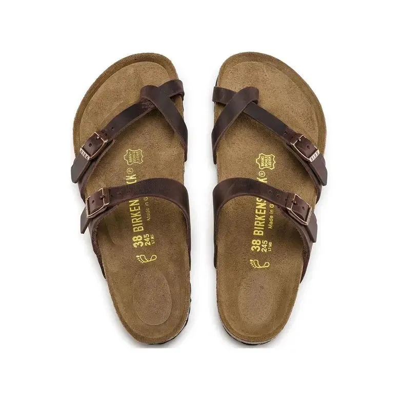 Womens Birkenstock Mayari Oiled Leather  Elegant Sandal with Supportive Comfort