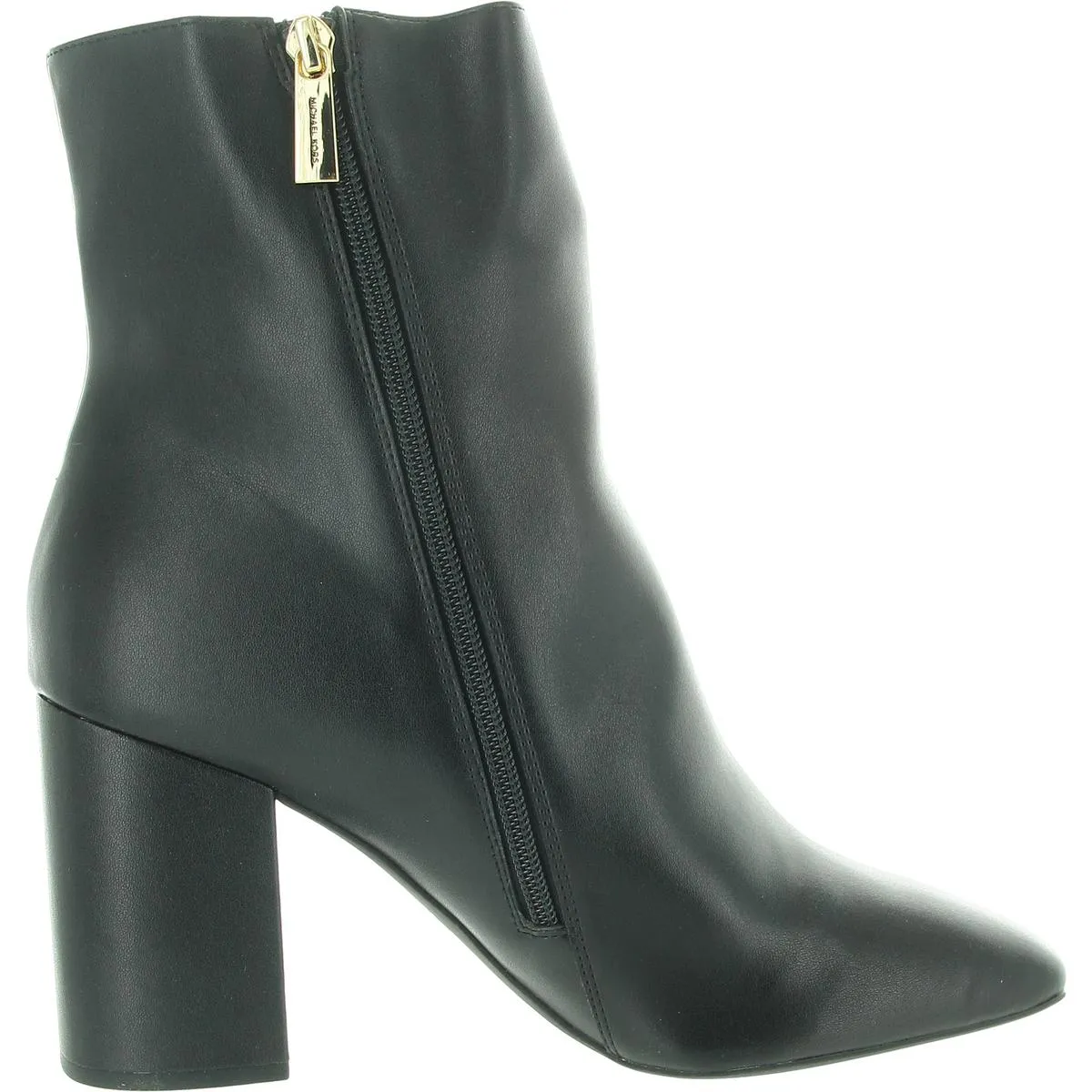 Womens Block Heel Faux Leather Ankle Boots