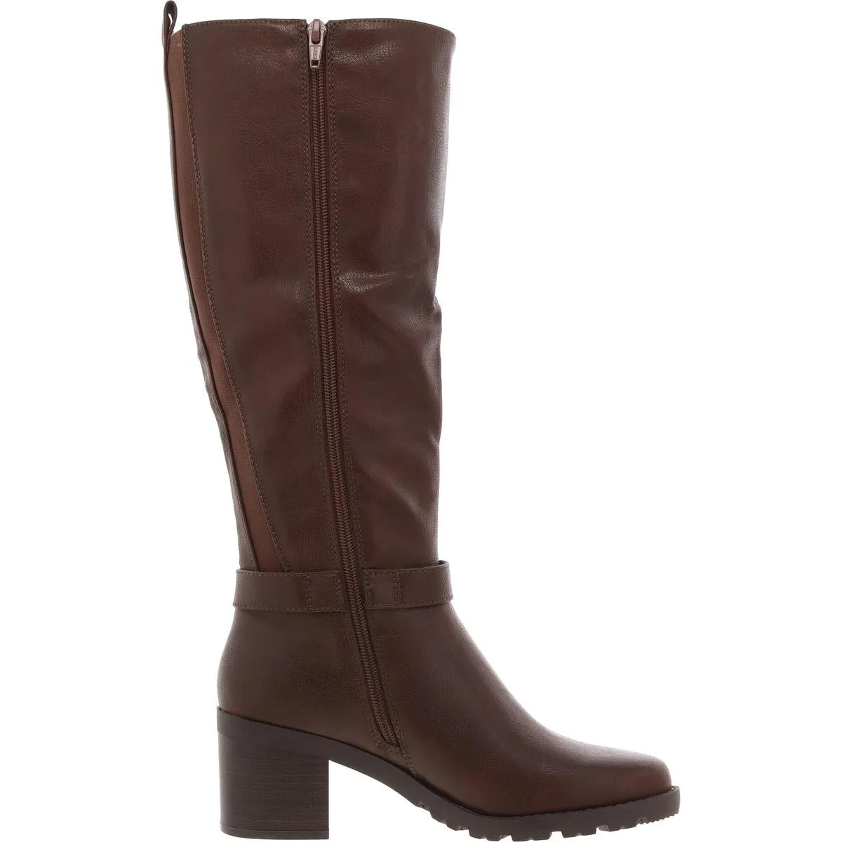 Womens Block Heel Manmade Knee-High Boots