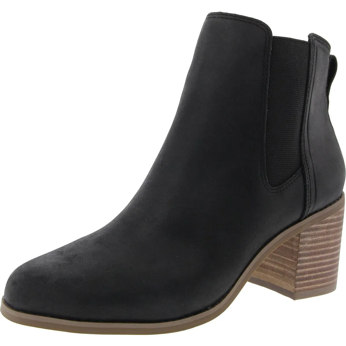 Womens Block Heel Nubuck Chelsea Boots