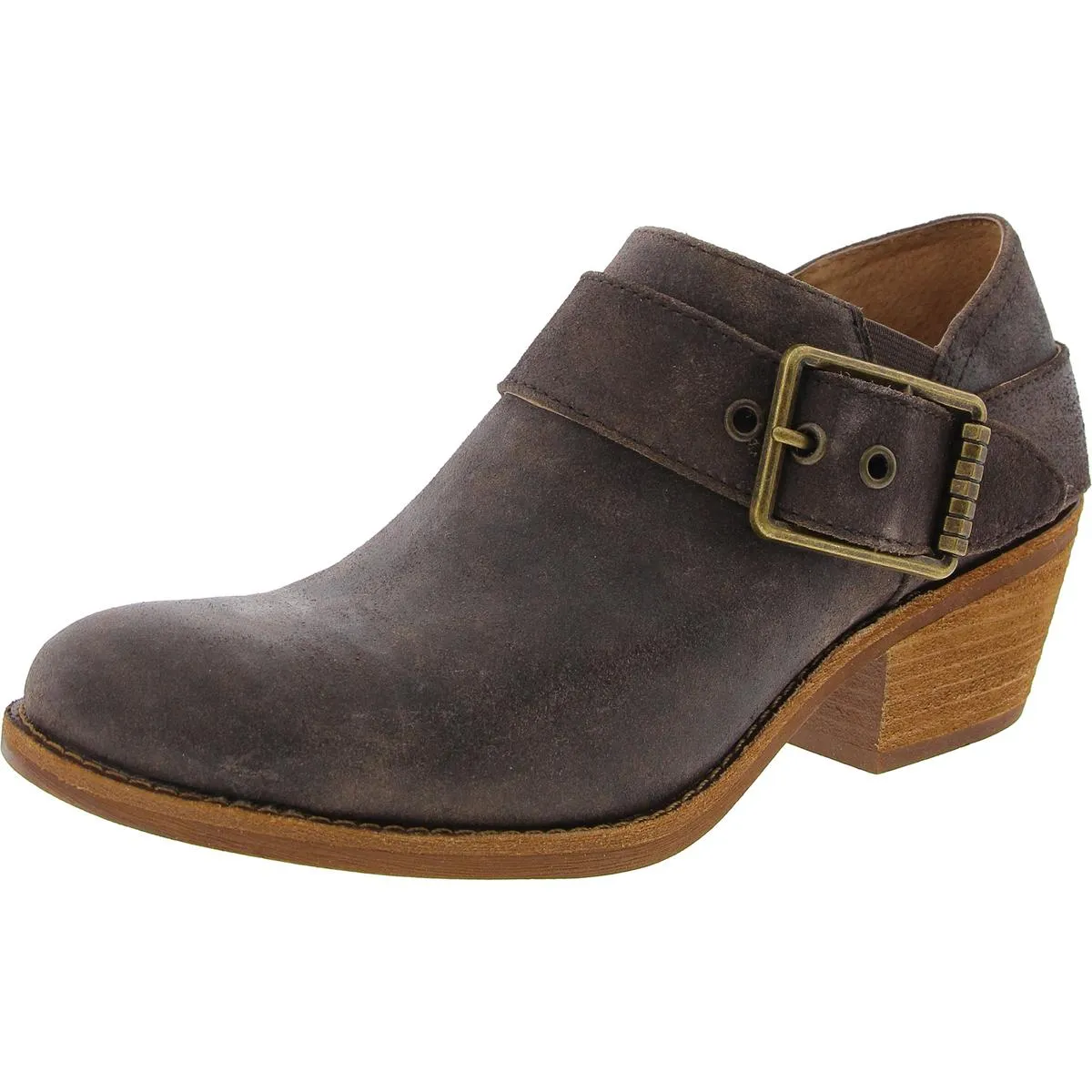 Womens Buckle Leather Shooties