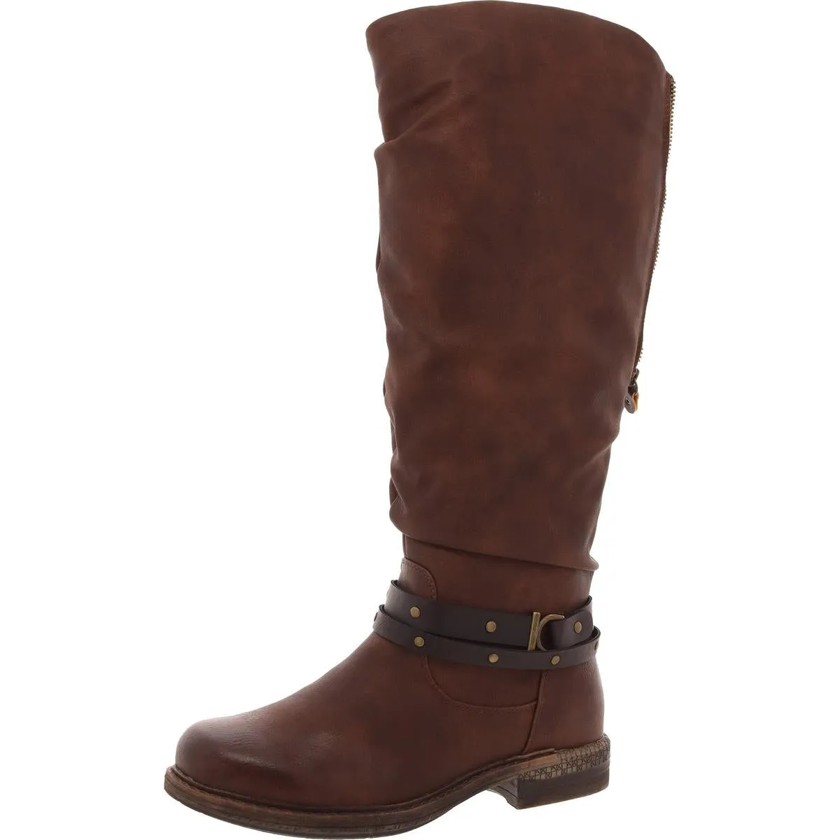 Womens Faux Fur Lined Faux Leather Knee-High Boots
