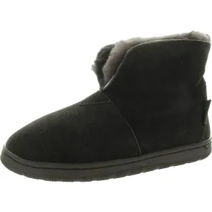 Womens Faux Fur Lined Leather Booties