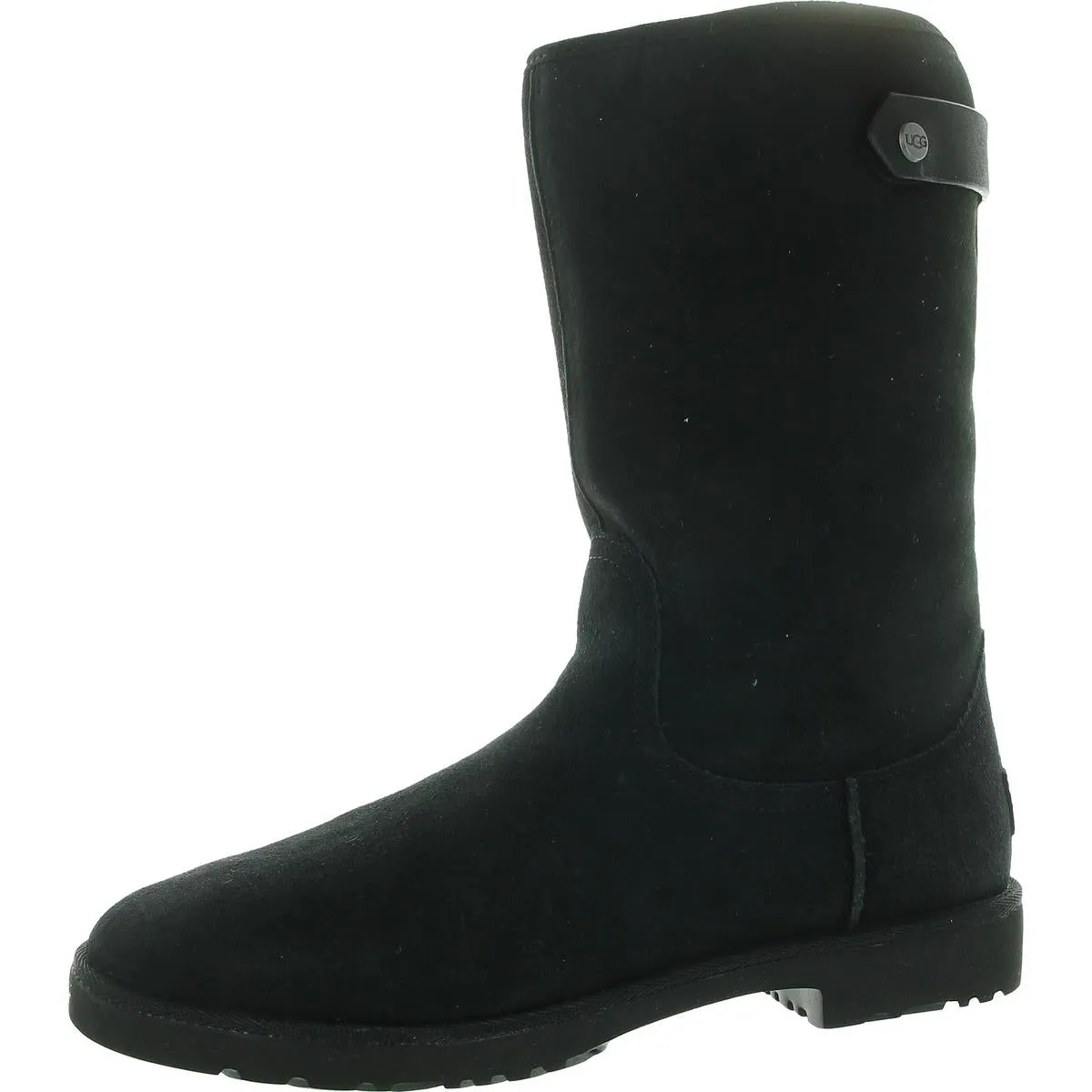 Womens Faux Fur Lined Suede Mid-Calf Boots