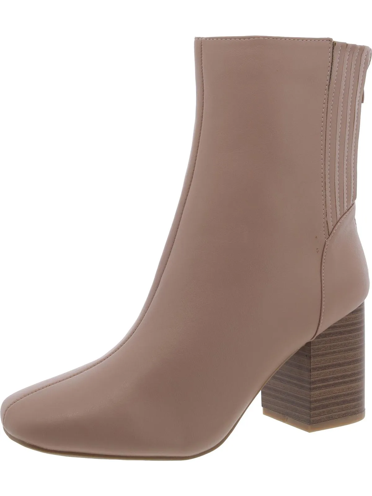 Womens Faux Leather Stretch Ankle Boots